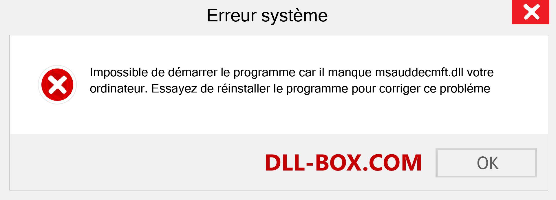 Le fichier msauddecmft.dll est manquant ?. Télécharger pour Windows 7, 8, 10 - Correction de l'erreur manquante msauddecmft dll sur Windows, photos, images